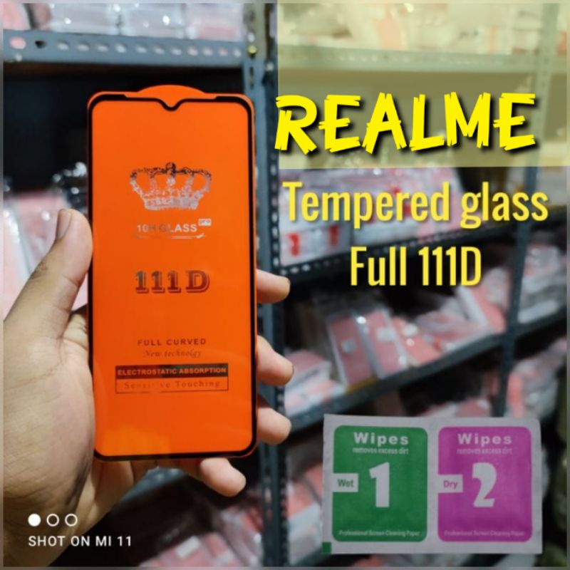 TG TEMPEREDGLASS FULL LAYAR NON PACKING REALME C1/C2/C3/C11/C12/C15/C20/C21/5I/6PRO