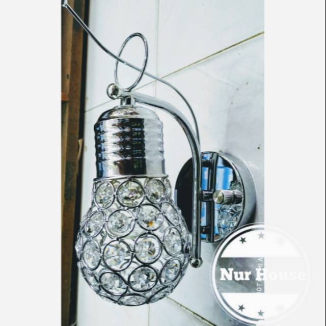 lampu dinding kristal minimalis bulat bentuk bohlam 812