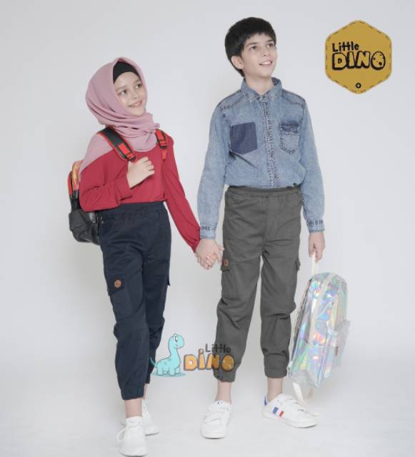 Littledino Joger Chino Cargo Anak 1-15 Tahun