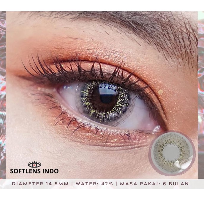 Softlens Moonstar DC1 Gray Brown Normal Minus Kemasan Botol Ori Kemenkes lensa