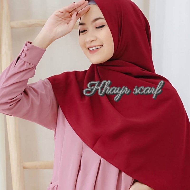 Hijab Promo Alisya Shawl Pashmina Diamond Signature / part 1 / Khayr Scarf-maroon
