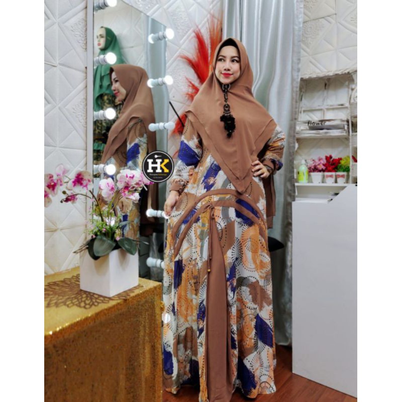 HARAPAN KELUARGA HK BY DERMAWAN GAMIS SET SYARI LD 110 PB 143 QUEENZA DAN KHADIJAH SYARI