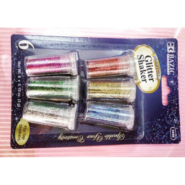 Bazic glitter shaker bahan slime 3gr x 6