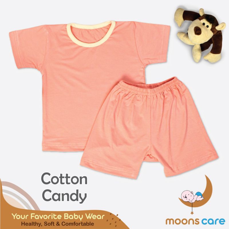 Moon's Stelan Oblong pendek Polos stelan baju bayi pendek polos