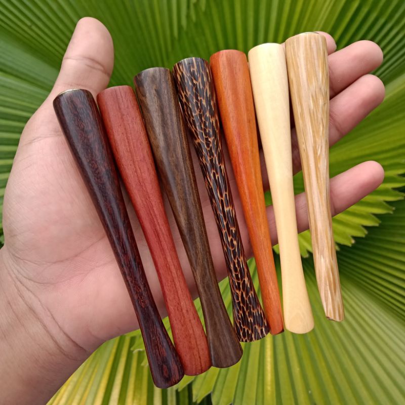 Once Pipa Kayu Motif Duyung Bahan Asli 14  Kayu Nusantara Panjang 12cm