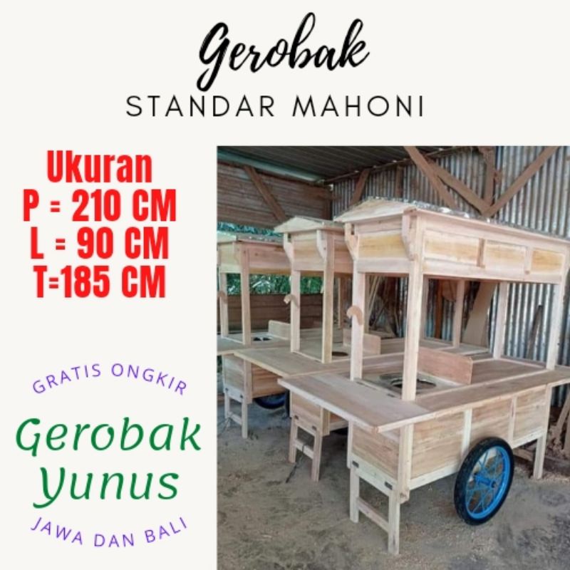 

Gerobak angkringan mahoni standar + roda