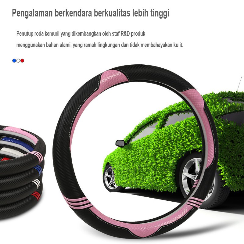 Cover Stir Mobil /  Sarung Stir Mobil Carbon Sport Kulit  Sarung Stir Mobil/Setir &amp; Sarung Setir Mobil