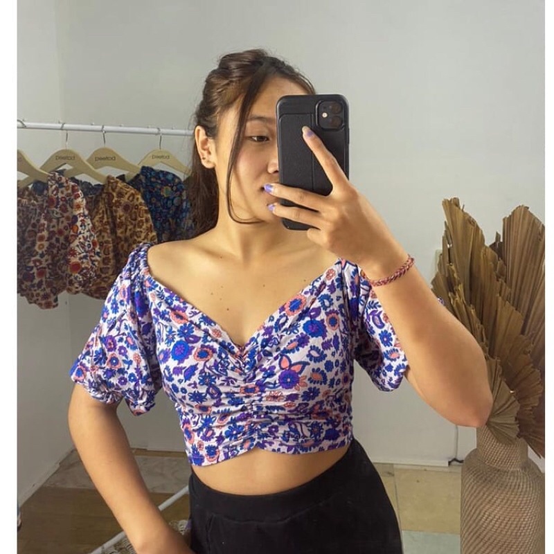 Atasan Claudia/atasan kerut dada/atasan serut/atasan smok dada/atasan kerut dada