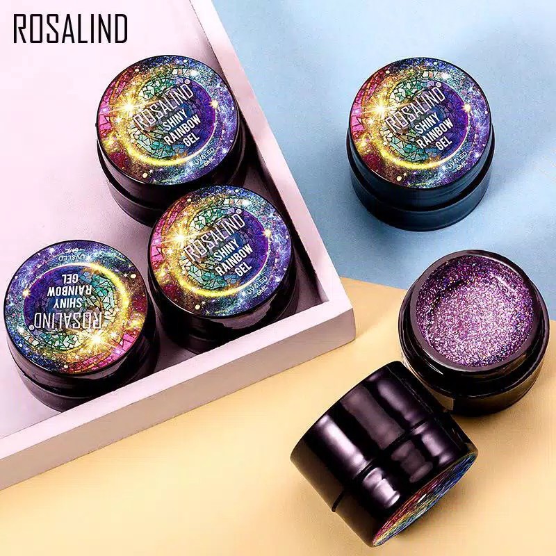 ROSALIND SHINY RAINBOW GEL SERIES Gel Nail Polish UV LED / Kutek / Cat Kuku Bagus