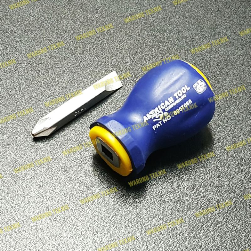 American Tool 2 in 1 STUBBY SCREWDRIVER OBENG CEBOL BOLAK BALIK