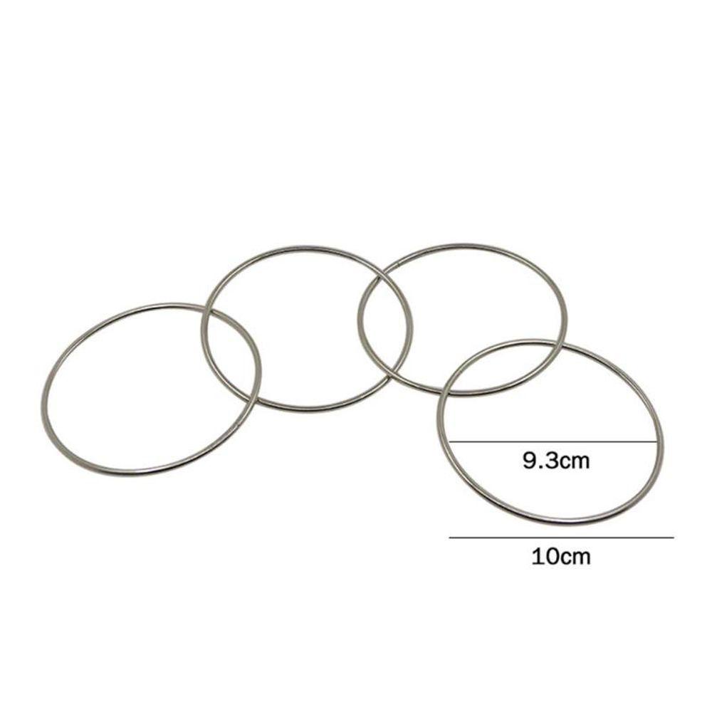 Lanfy Magic Rings Joke Props Tools 4pcs Hoops Sambung Ajaib Klasik Close-up Alat Peraga Sulap Magic Iron Hoops