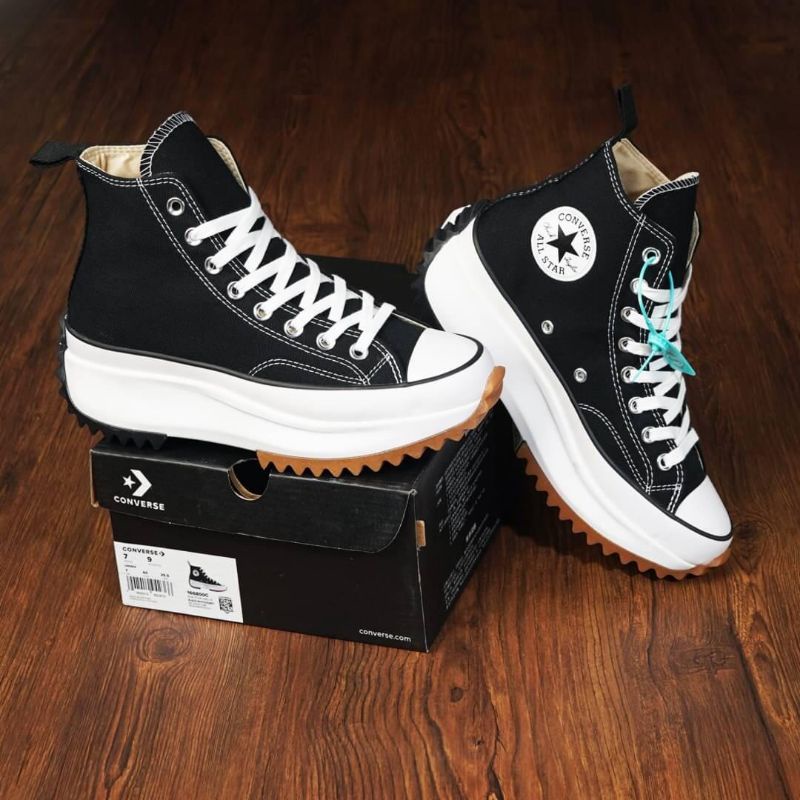 Converse Run Star Hike High Lugged Black White