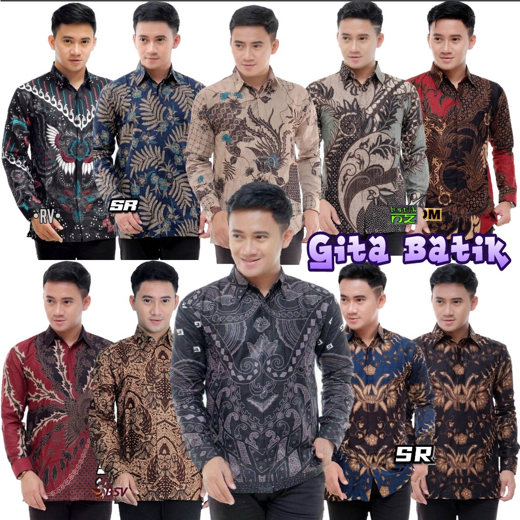 KEMEJA BATIK PRIA LENGAN PANJANG SIZE M L XL XXL BSWART BatiK HRB026 Kenongo Hem Panjang Pad