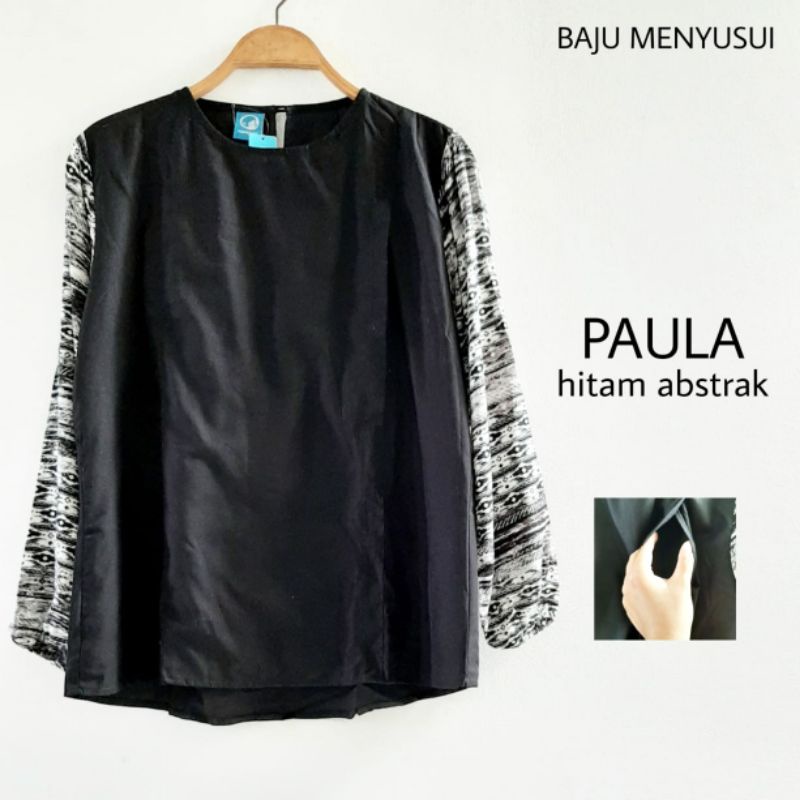 MAMIGAYA Baju Menyusui PAULA Blouse Menyusui Lengan Panjang Hijab