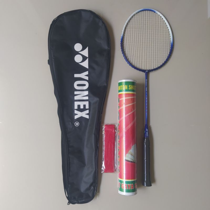 raket badminton bonus handgrip (1 raket + 1 handgrip +1 tas + 1 kok)