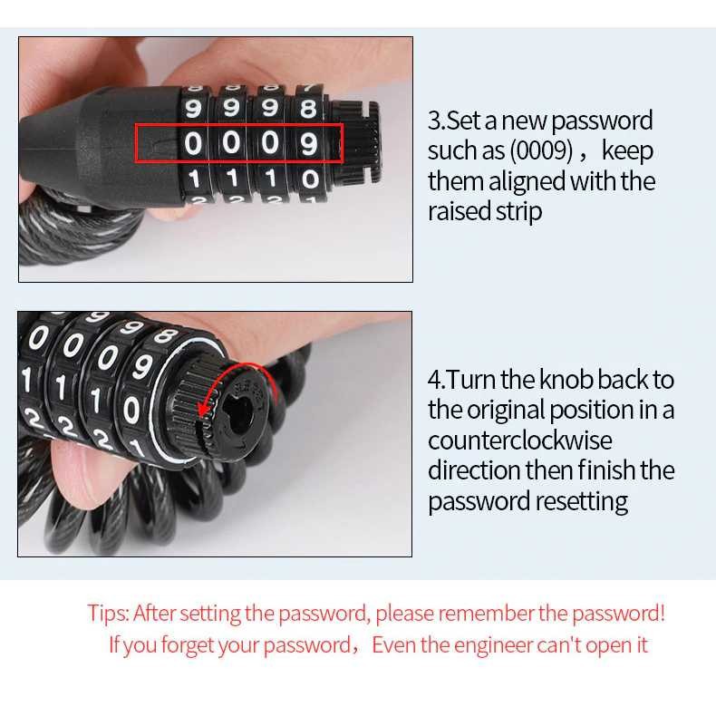 682? Gembok Sepeda Kombinasi Angka 4 Digit Kode Angka Pengaman Sepedah Gunung Murah Kunci Speda