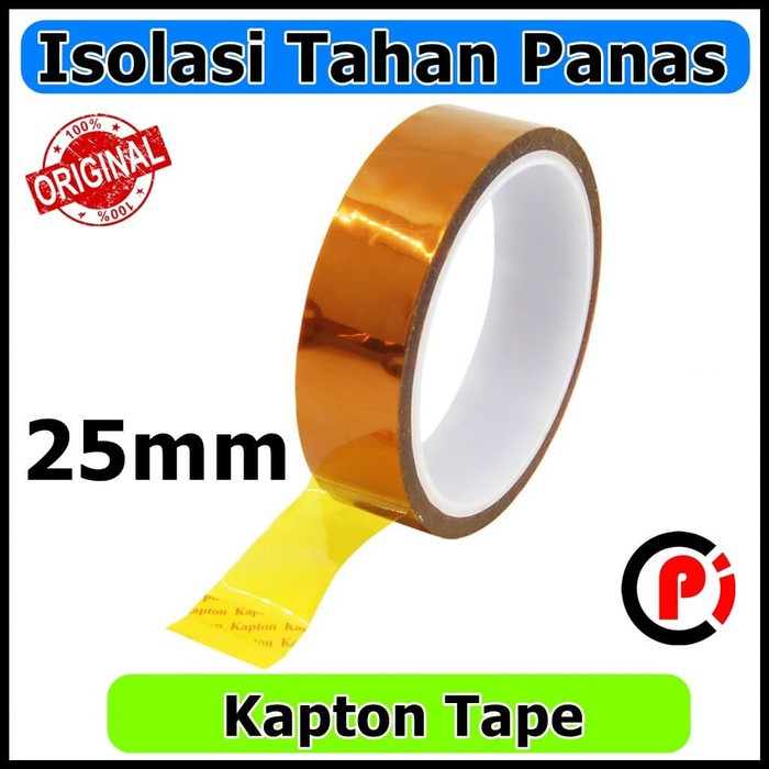 Original Kapton Tape Isolasi Tahan Panas Solatip Lebar 25 mm 25mm