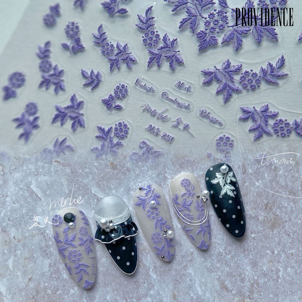 1 Set Stiker Kuku 3D Efek Visual Tahan Lama Untuk Dekorasi Nail Art