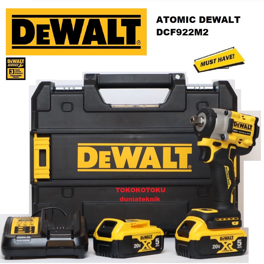 DeWalt ATOMIC DCF922 Cordless Impact Wrench Brushless DEWALT DCF922M2