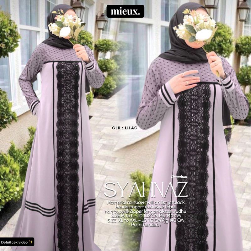 syahnaz gamis dres abaya turkey motif original mieux