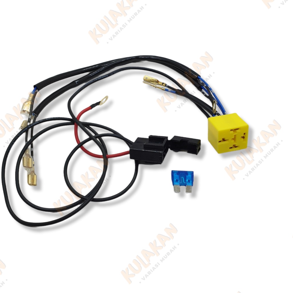 Socket Soket Kabel Rumah Relay Klakson Set Komplit Plus Fuse Sekring Motor Mobil Rangkaian Relay Klakson 4 Pin 4 Kaki Untuk Klakson Denso Hella Motor dan Mobil Tinggal Pasang PNP