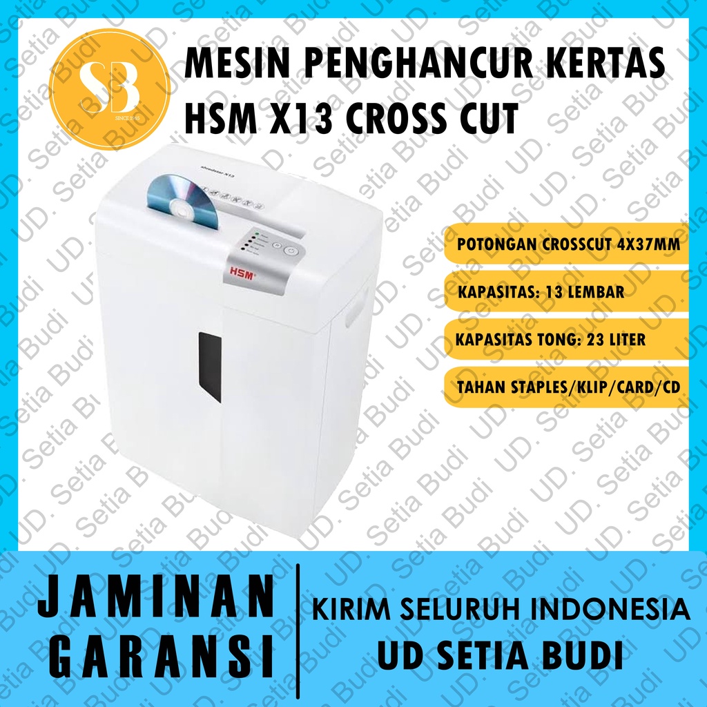 Mesin Penghancur Kertas HSM X13 Cross Cut 4 x 37 mm