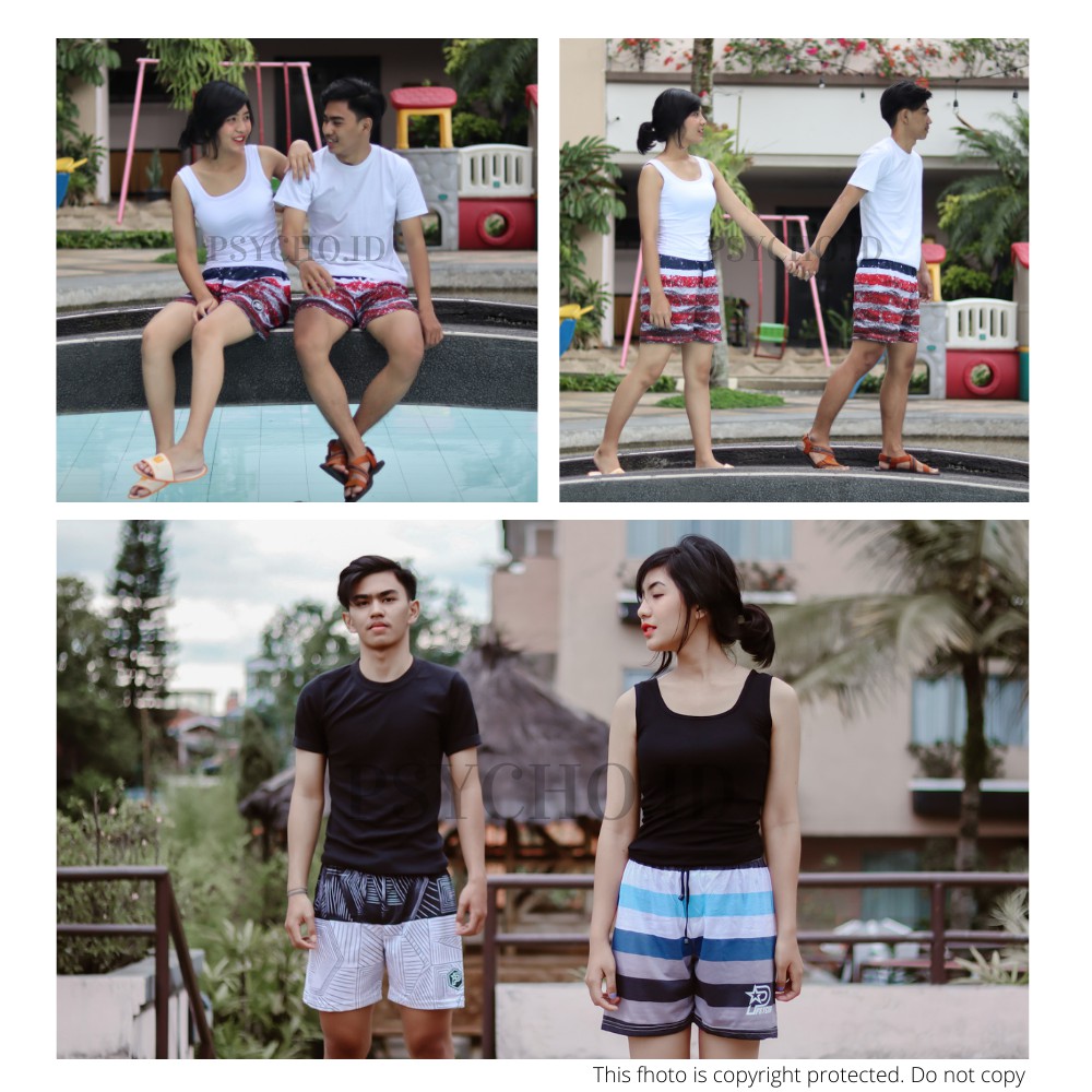 BEST SELLER - BOXER PRIA WANITA CELANA PENDEK GROSIR KOLOR PANTAI-1