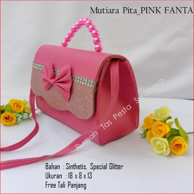 Tas Home Made ,Tas Pesta,Tas KecilMTiara Pita_PINK FANTA