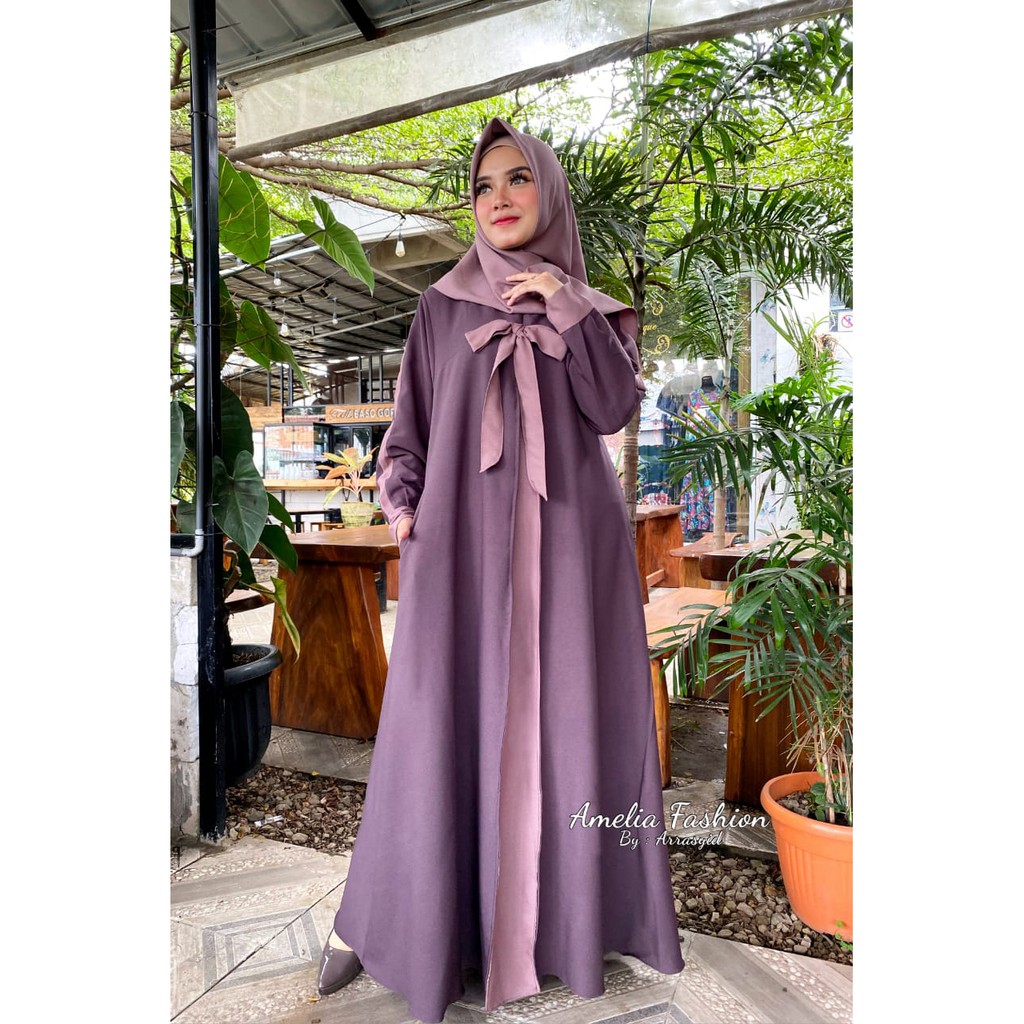 Dress Shanum Viola dan KANIA amelia itycrepe ori brand wanita busana muslim remaja terbaru cod grosir termurah