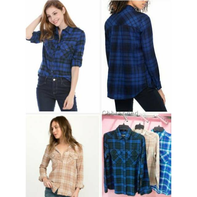 EXPRESS* Plaid shirt, Kemeja wanita flanel