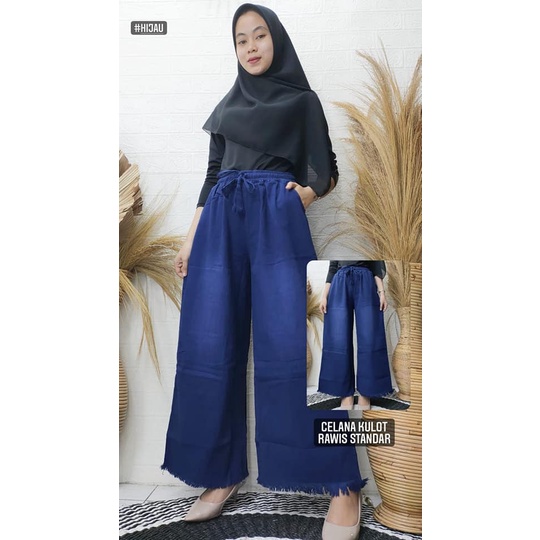CELANA JEANS KULOT OOTD ALA SELEBGRAM KULOT POLOS WANITA RAWIS FIT TO XXXXL