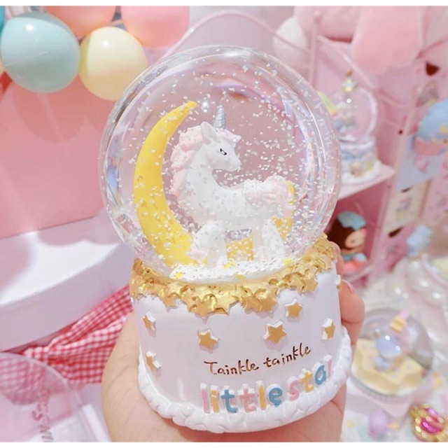 unicorn snow globe / lampu hias unicorn / komedi putar unicorn