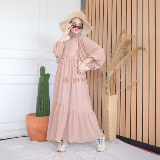 Kinan Dress / Dress Kekinian / Dress Simple / Dress Polos / Gamis Terbaru / Gamis Busui / Fashion Wanita