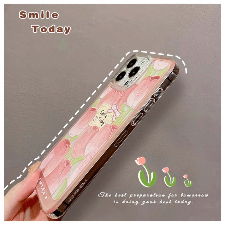 Case Motif Lukisan Minyak Bunga Untuk Iphone 13 13pro max 12 11 7 8p X