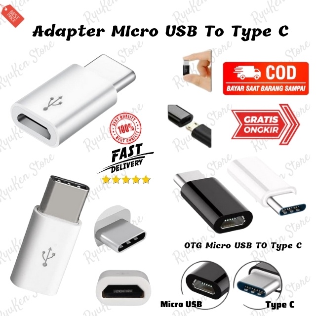 Connector Adapter Micro USB To Type C / OTG Micro USB To Type C