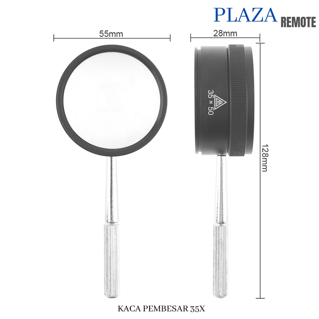 LENSA PEMBESAR 35X PORTABLE GENGGAM 35X50 PERBAIKAN JAM PERHIASAN PCB KOMPONEN PC DLL