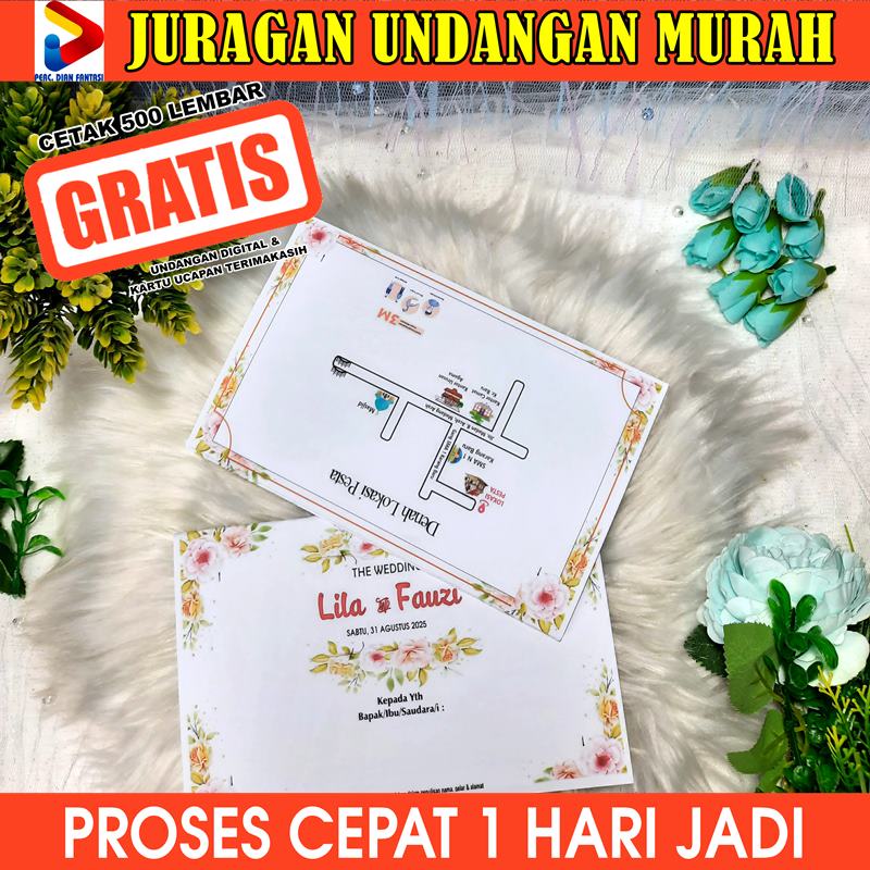 Undangan pernikahan murah simple cantik Undangan Pernikahan Ada Foto Surat Undangan Pernikahan