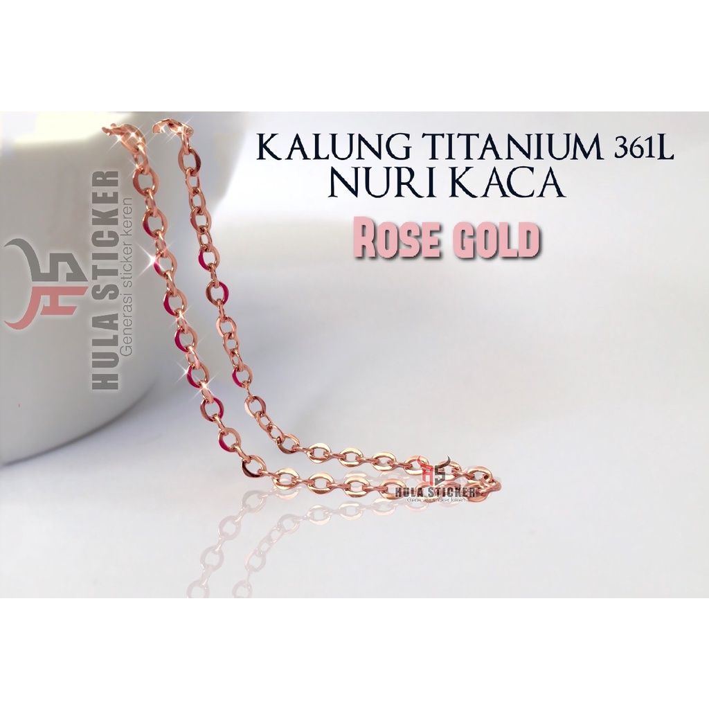 Kalung Rantai Titanium Nuri Kaca ROSEGOLD / Kalung Titanium 316L