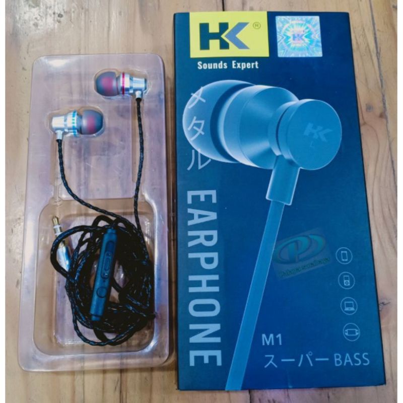 Headset HK M1 Bass Handsfree Earphone Hetset Handset Headphone Henset Henset Hedset Head Hand