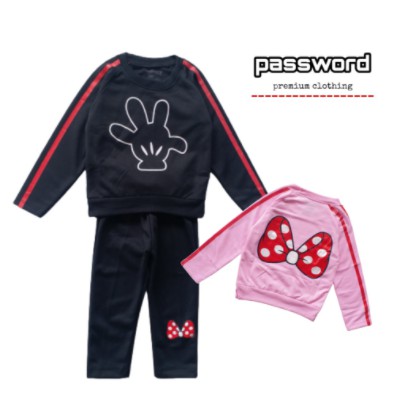 LittleAaron PASSWORD SET SWEATER MY RED RIBBON Setelan piyama 1 - 7 Tahun Baju Anak Berkualitas