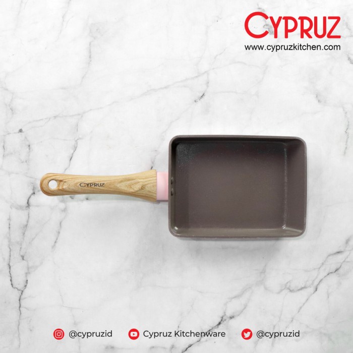 Cypruz Pink Wajan Teflon Anti Lengket 7Inch Eggpan Tamagoyaki