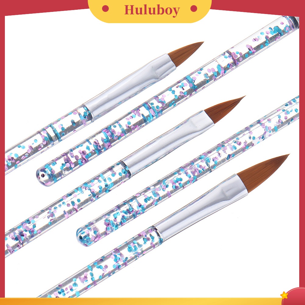 Huluboy Huluboy♡ 5pcs / Set Brush Pen Untuk Melukis Kuku Motif Bunga