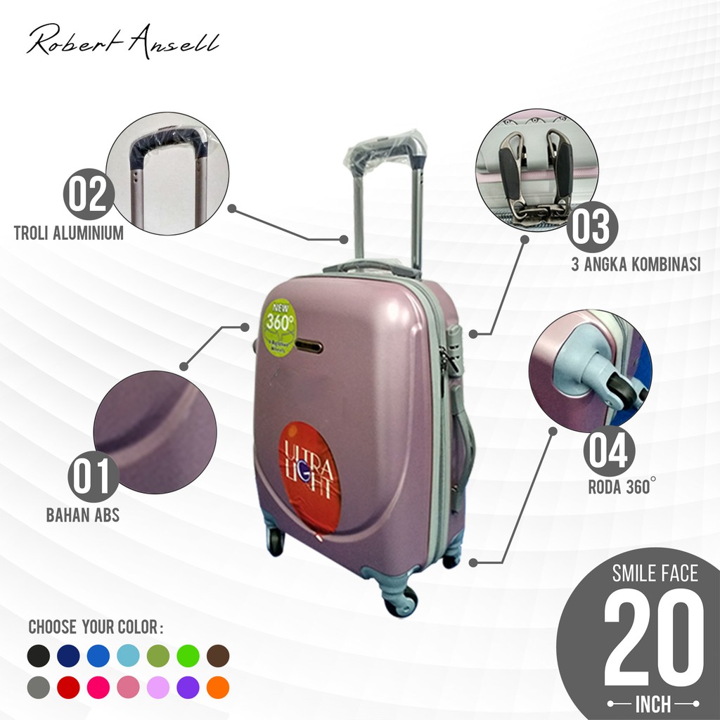 Koper Hardcase Murah Robert Ansell Ukuran Kabin 20 Inch 4 