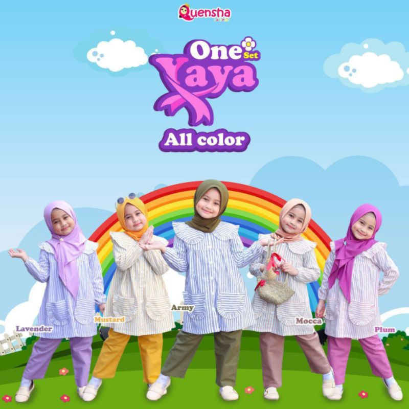 One Set Tunik Yaya by Quensha Kids | Tunik Set Anak Original by Quensha Kids | Voila Dress