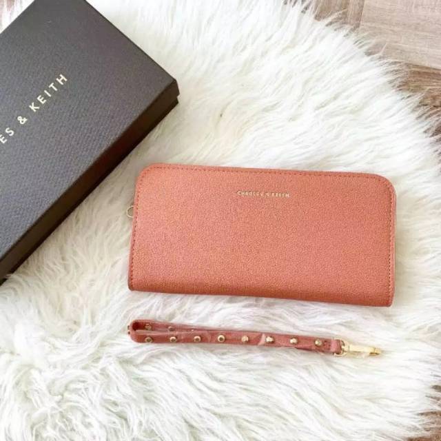 Dompet panjang cnk charles and & keith ori original murah ck wallet wrislet black clutch zipper