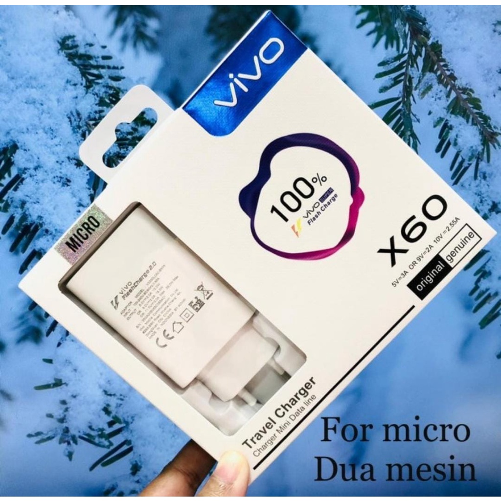TC Vivo X60 X70 PRO Fast Charging Dual Mesin Micro &amp; Type C Travel Charger 2.0 Casan Hp