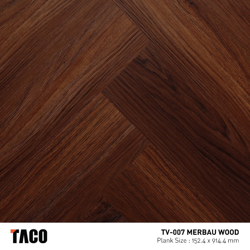 TACO VYNIL 3 MM TV007 MERBAU WOOD / LANTAI VINYL KAYU / JUAL VINYL TACO BEKASI / LANTAI VINYL MURAH