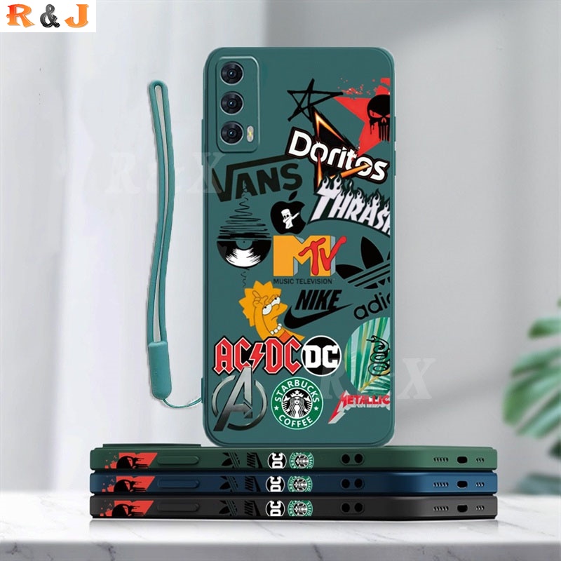 Soft Case Tpu Motif Brand Eropa Amerika Untuk Huawei Y6P Y7A Y6 Pro 2019 Y9S Nova 7i 5T 3i P30 Lite