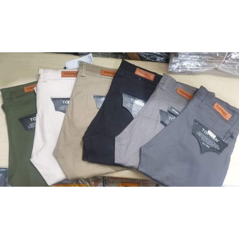 COD/ BAYAR DI TEMPAT ) CELANA CHINO PANJANG PRIA/ORIGINAL SLIMFIT/ MERK TOP MAN SIZE 27-38