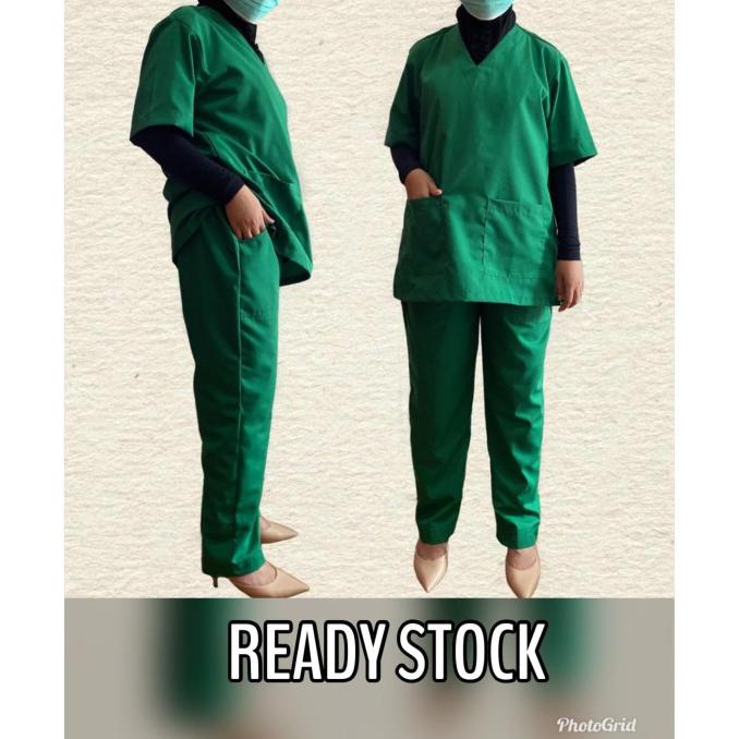 Baju OK Dinas / Baju Jaga dalaman APD / Baju Dokter / Baju Perawat - Navy, L